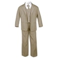 thumbnail image 3 of Babys Toddler Kids Boys Formal Wedding Dark Khaki Taupe Suits Vest 5pc Sets S-20, 3 of 5