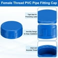 thumbnail image 3 of 5Pack 1-1/4 Inch PT Female Thread Pipe Fitting Cap, Cleanout Water Drain End Caps, Pipe Plug Socket Fittings with Gasket for Water Heater Supply Lines, Plumbing, Blue, 3 of 6