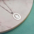 thumbnail image 4 of PicturesOnGold.com Miraculous Medal Scalloped Oval Female Adult- 1/2 X 2/3 inch, Solid 14K White Gold, 4 of 4