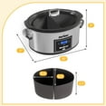 thumbnail image 3 of Superjoe Programmable Slow Cooker 6 Quart with 2 in 1 Silicone Liners, Multi-Cooker Food Warmer with Digital Timer, 3 Cooking Settings, Dishwasher-Safe Removable Ceramic Pot & Lid, Silver., 3 of 10