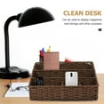 thumbnail image 6 of ifundom Woven Rattan Storage Basket with Lid and Dividers, Boho Style Desk Organizer for Home and Office, Stylish Storage Solution, 6 of 7