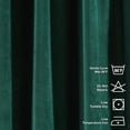 thumbnail image 3 of 3S Brother's Solid Luxury Matte Velvet Soft Curtains Set of 2 Panels Hanging Back Tap & Rod Pocket Home Décor Bedroom Kitchen Office Windows Room Darkering ( Deep Jungle Green-52"x120"), 3 of 6