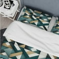thumbnail image 4 of Designart "Modern Teal And Golden Geometric Tiles I" Geometric Bedding Covert Set - Modern & Contemporary Bed Set With 2 Shams, 4 of 5