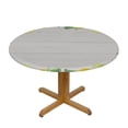 thumbnail image 3 of Awypu  Summer Yellow Lemon, Elastic Fitted Edged Round Tablecloth Fade Resistant Anti-Shrink Table Cloth Washable Table Cover for Indoor or Outdoor and Anywhere You Wanna use it White, 3 of 7