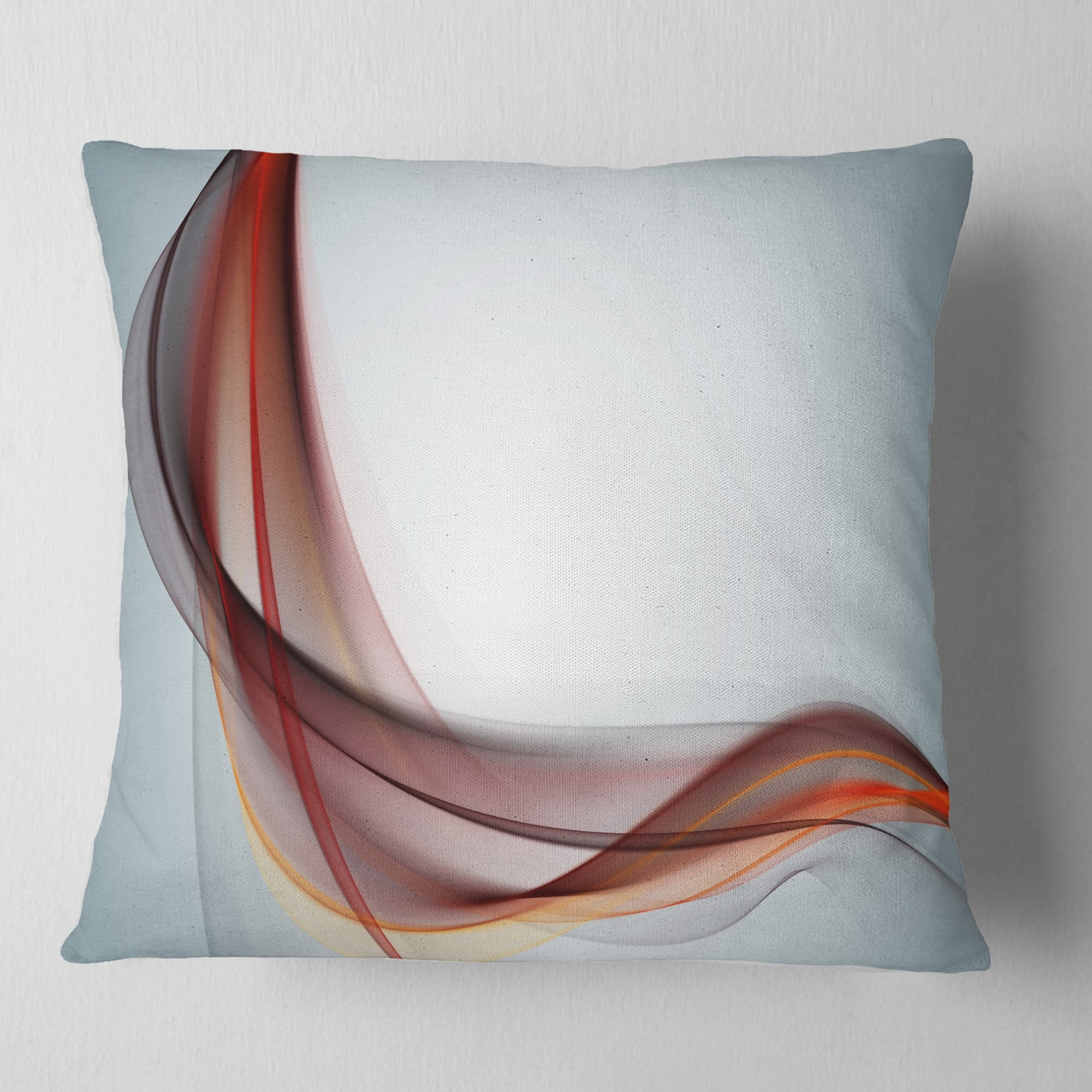 Designart Abstract Brown Upward Waves - Abstract Throw Pillow - 18x18