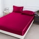 thumbnail image 2 of Juego de sábanas ajustadas de Color sólido, 1 sábana con 2 fundas de almohada, tela satinada, juego de cama suave, cómodo y transpirable para dormitorio, 3 uds., 2 of 6