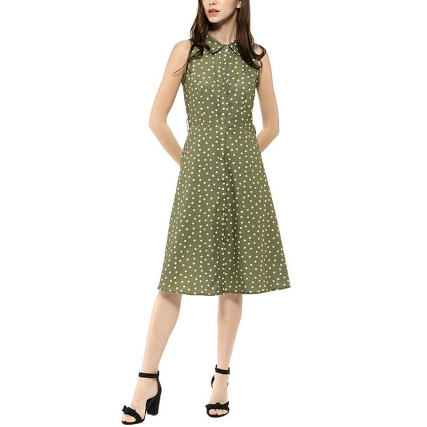 polka dot belted midi shirt dress