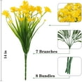 thumbnail image 2 of Morttic 8 bundlesArtificial Daisies UV Resistant Flowers Outdoor Chrysanthemum Mums Fake Plants White Gerber Daisy Greenery Plastic Faux Cemetery Flowers for Graves Hanging Outside Planter  (Yellow), 2 of 8