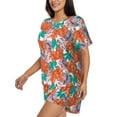 thumbnail image 2 of Naloa Hawaiian Style Women's Short-Sleeved Pajama Set, Loungewear, Summer pajamas, Breathable Cozy - Small, 2 of 9