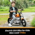 thumbnail image 4 of NEWWARE 36V Electric Dirt Bike, 350W Kids Ride on Dirt Bike with Twist Grip Throttle, Hand-Operated Dual Brakes, Key Start, Battery Display, Max Speed 15.5mph, Electric Motorcycle for Age 8+, Orange, 4 of 7
