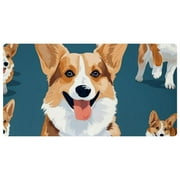 OWNNI Home Decor Corgi Dog Pattern Rectangular Kitchen Mat Runner Rug, 15.7"x29.5" Washable Non-Slip Absorbent - Ideal for Kitchen Runner