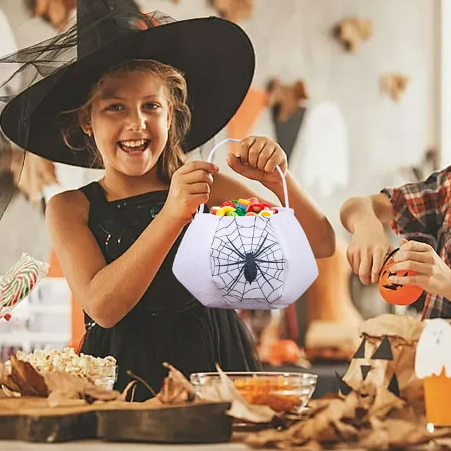 Sokhug Sac Fourre-Tout d'Halloween « Trick or Treat » Réutilisable Grand Seau pour Enfants
