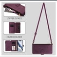 thumbnail image 2 of Dteck Wallet Crossbody Strap Case for Samsung Galaxy A17 5G,Magnetic Leather+TPU Card Slots Zipper Wallet Case Shockproof Kickstand Cover with Detachable Wrist Strap / Shoulder Strap,Darkpurple, 2 of 6