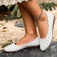 thumbnail image 4 of KIJBLAE Women's Polka Dot Print Low Cut Casual Flats, Slip On Lazy Soft Sole Daily Moccasin Shoes Brown 36, 4 of 9