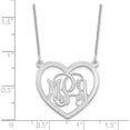 thumbnail image 2 of 10K White Gold 10Kw Polished Heart Monogram Necklace Made In United States 10xna595w, 2 of 5