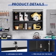 thumbnail image 6 of AUHUP Steel Wall Cabinet, Versatile Adjustable Metal Wall Mounted Storage Cabinet Organizer for Garage, Office, Kitchen, Black Gray, 31.5"W x 22"H x 16"D, 6 of 8