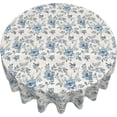 thumbnail image 6 of Round Tablecloth 60 Inch, Farmhouse Blue Gray Rustic Tablecloths Round Water Resistant Table Cloths Outdoor Tablecloth for Dining, Party, Buffet, Wedding, 6 of 8