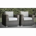 thumbnail image 3 of Living Source Intl 33" Wicker / Rattan Patio Chairs w/Cushion in Gray (Set of 2), 3 of 5
