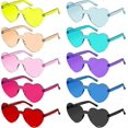 thumbnail image 2 of Heart Shaped Glasses 17 Pack Different Colors Gradient Heart Shaped Glasses Multipack Stylish and Trendy Bachelor Party Glasses, 2 of 5