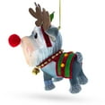 thumbnail image 2 of Schnauzer wearing Reindeer Costume Glass Christmas Ornament, 2 of 5