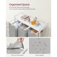 thumbnail image 4 of VASAGLE Laundry Hamper, Laundry Basket, Laundry Sorter with 3 Pull-Out and Removable Bags, Shelf, Metal Frame, 3 x 10 Gallons (38 L), Dove Gray, 4 of 7