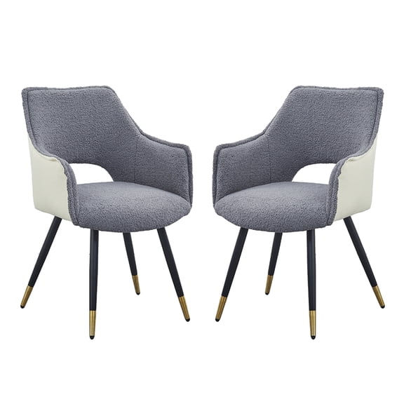 Venera Dining Chair - Set of 2 - 23" x 23" x 34" - Gray/White