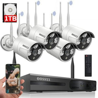 Complete Wireless Solar Camera Security system}, 4pcs 2K 3.0MP solar  wireless cameras with 8-channel NVR, 100% wire-free Home Surveillance  system, 1TB Hard Drive pre-installed by OOSSXX 