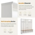 thumbnail image 5 of 66.9"W 4 in 1 Hall Tree with Storage Bench, Minimalist Shoe Cabinet with Cube Storage & Shelves, Entryway Bench with Coat Rack, 8 Hooks and Open Shelves for Entryways, Mudroom, White, 5 of 9