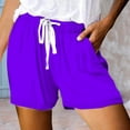 thumbnail image 2 of Bjutir Womens Athletic Shorts Fashionable Printed Drawstring Shorts Summer Elastic Waist Casual And Lightweight With Pockets Purple M, 2 of 6