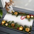 thumbnail image 5 of Christmas Bathroom Rug Washable 2x3 Entryway Rug Non Slip Winter Pine Branches Candy Xmas Gold Balls Front Door Mat Low Pile Indoor Doormat Throw Floor Carpet for Kitchen Bedroom Entrance, 5 of 8
