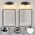 thumbnail image 3 of 2-Light Black Bathroom Light Fixture, Vanity Light Over Mirror with Clear Glass Shade, Bathroom Wall Sconces Lighting for Bedroom, Living Room, Hallway, E26 Base (Bulbs Not Included), 3 of 7