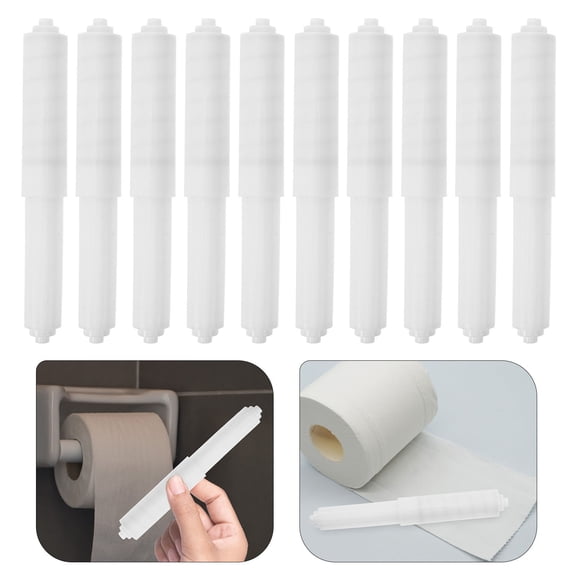 FOMIYES Toilet Paper Roller White Plastic and Metal for Home Use 10Pcs