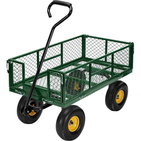 Heavy Duty 880 Lbs 4.5 Cu Ft Mesh Steel Garden Cart Utility Wagon,Green