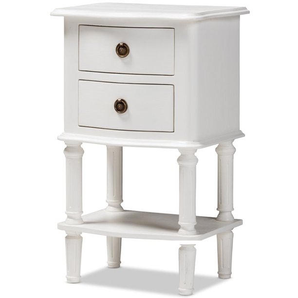 Shop modern nightstands at lumens.com. baxton studio audrey country cottage farmhouse white finished 2 drawer nightstand