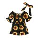 thumbnail image 1 of Gibobby pantalones deportivos Conjunto de girasoles con para bebé de 1 a 5 años, mono de piezas con mangas para niñas, mono con estampado Floral para niños pequeños, corto, pe(Amarillo， 4-5 Años), 1 of 5