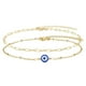 thumbnail image 1 of 2 pulseras doradas con dije de ojo azul malvado, amuleto ajustable, joyería de ojo malvado., 1 of 7