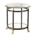 thumbnail image 6 of Allesandro 2 Piece Oval Glass Coffee Table and Round Glass End Table Set in Gold, 6 of 9