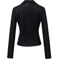 thumbnail image 2 of New Womens Genuine Black Suede Leather Jacket Biker Stylish Motorcycle Soft Jacket W224, 2 of 3