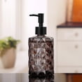 thumbnail image 3 of Dispensador de jabón negro, paquete de 2, dispensador de jabón de vidrio para baño, dispensador de bomba rellenable para cocina con embudo de acero inoxidable, dispensador de jabón vintage de 330 ml, 3 of 6