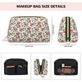 thumbnail image 2 of Flower print B Makeup Bag, Large Capacity Travel Cosmetic Bag for Women Girls- Travel Toiletry Bag Leather Portable Waterproof Makeup Case Organizer with Handle, 2 of 4