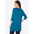 thumbnail image 2 of Roaman's Women's Plus Size Cotton Ultimate Boatneck Tunic With Side Slits, 2 of 6
