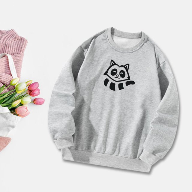 Sudadera para mujer, Tops informales con estampado, ropa holgada y elegante, sudadera con cuello redondo para calle, vacaciones, deportes, compras , SG