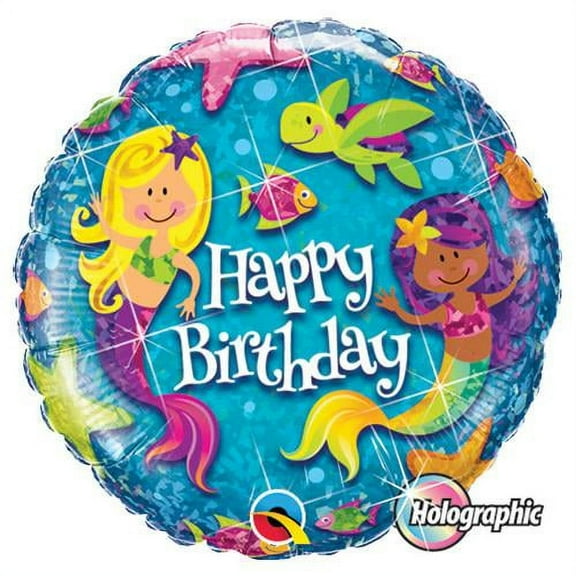 LOONBALLOON Birthday Baby for Her Balloons, 18″ BIRTHDAY MERMAIDS