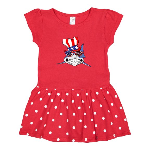Inktastic 4th of July Patriot Shark Gift Baby Girl Dress