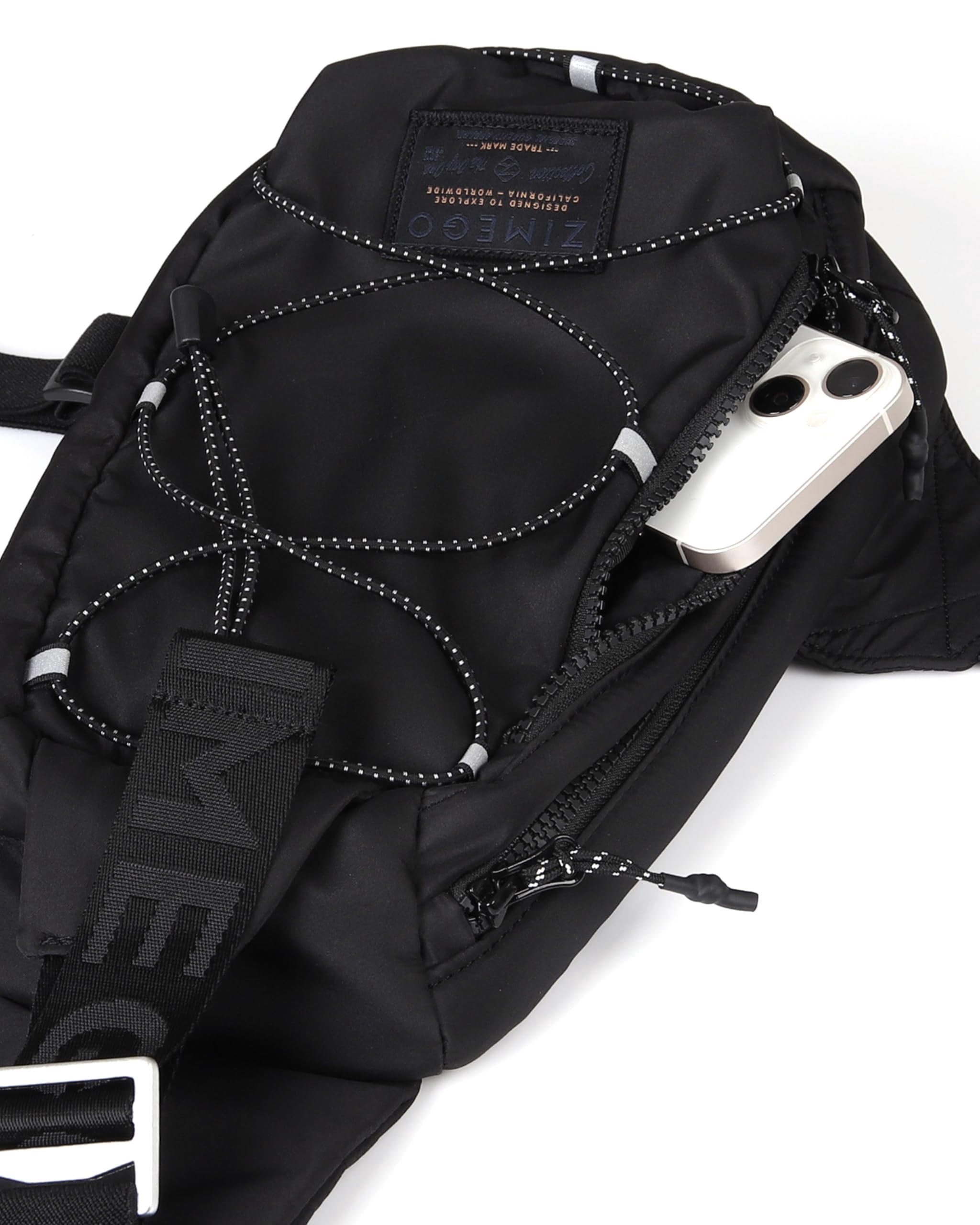 ZIMEGO Tactical Fanny Pack and Crossbody Bag - Utility Sling Bag for Travel and Outdoor, Black