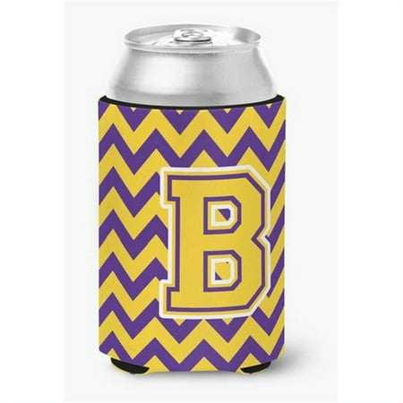

Letter B Chevron Purple & Gold Can or Bottle Hugger 0.25 x 4 x 5.5 in.