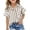 Brown, variant on Girls Striped Knit Top Casual Loose Fit Lapel Open Front Short Sleeve Blouse Summer Fashion Tee,Size 5-6 Years