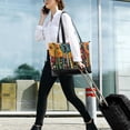 thumbnail image 5 of FORMRS Canvas Laptop Tote Bag for Women with 15.6" Computer Compartments Shoulder Handbag, Red Colorful Flowers with Dots, 5 of 7