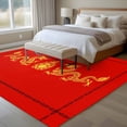 thumbnail image 5 of Area Rug 72×108in, Chinese Spring Festival Floor Carpet Living Room Rug, New Year Dragons on Red under Non-Slip Welcome Mat Indoor Rugs for Bedroom Dining Room, 5 of 9