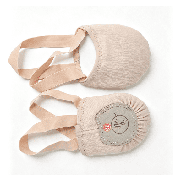 Missfiona Half Sole Stretch Canvas Dance Pads for Women Girls Lyrical Contemporary Dance Turners Foot Thong for Jazz Ballet Gymnastics(Ballet Pink,S)